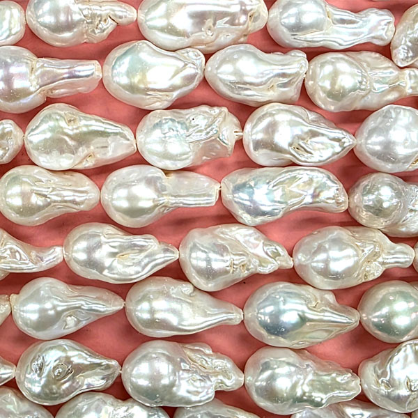 FRESHWATER PEARL BAROQUE 13X18-16X30MM WHITE